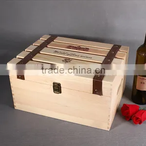 Natural Wood Wine Charm Packing Box For 6 Bottles thumbnail-1
