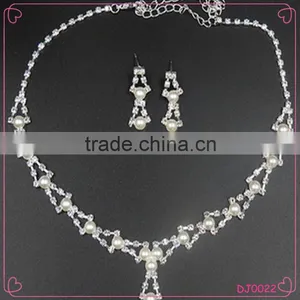 European and American Fashion Simple Imitation Pearl Women Necklace Set thumbnail-1