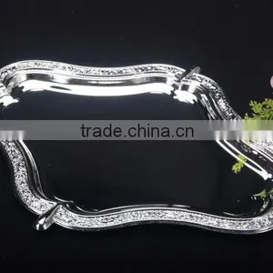 AN377 ANPHY FDA European Style Real Silver Plating Cake Dessert Nut Plate Wedding Decoration Metal Plate Tray Holder Display thumbnail-1