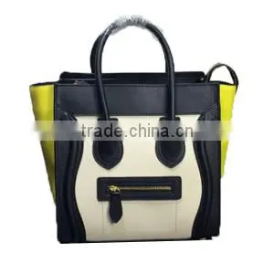 Women Lady Fashion Smile Face pu Leather Handbag Dropshipping Yiwu Patchwork Handbag thumbnail-3