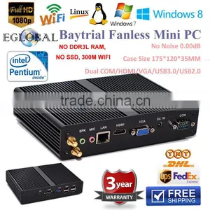 Smallest Mini PC HTPC Baytrail Intel Celeron Dual Core N2810 2GB RAM 16GB SSD Laptop Computer Car PC thumbnail-1