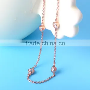 Rose Gold Plated Bead Bracelet in 925 Silver thumbnail-2