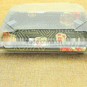 OPS Plastic Disposable Embossing Sushi Box Container Tray With Clear Lid thumbnail-2