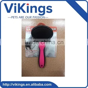 2016 Easy Clean Anti-allergic Pet Grooming Products Rubber Handle Big Stainless Steel Dog Comb thumbnail-1