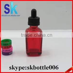 Red Clear Green Blue 30ml Square Glass Dropper Bottle thumbnail-1
