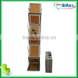 Acrylic Rack Aluminum Brochure Holder Aluminium Catalogue Display Stand With Case thumbnail-1