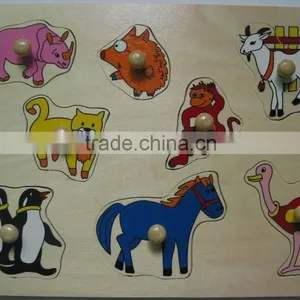2016 Hot Selling Educational Wooden Toys Animal Wooden Peg Puzzle thumbnail-1
