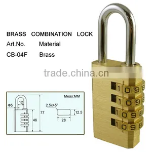 Heavy Duty Brass Padlock Locking Marine Door Lock Combination Zipper Lock thumbnail-1