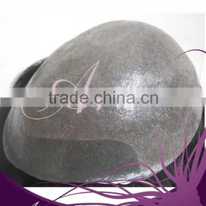 Wholesale Best Quality India Remy Human Natural Hair Super Thin Skin Men's Toupee thumbnail-1