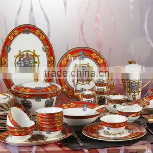 Home Wholesale Dark Red Tableware Dinnerware Set for German Porcelain Dinnerware thumbnail-1