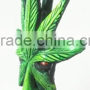 Figurine Shaped Hand Crafted Smoking Pipes - Green Leafman thumbnail-3