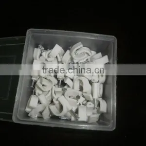 White Flat Nail Wire Clip 14mm PE thumbnail-4