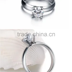 Fashion Rose Gold Titanium Steel Crystal Ring for Women Titanium Jewelry thumbnail-2