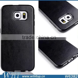 Crazy Horse Pattern TPU Back Cover Leather Coated Case for Samsung Galaxy S6 G9200 thumbnail-1