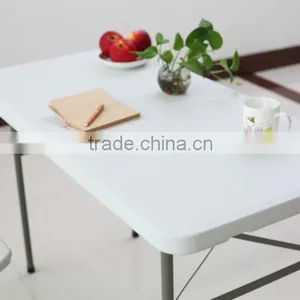 4 Foot Rectangular Plastic Folding Utility Table Lifetime Warranty thumbnail-1