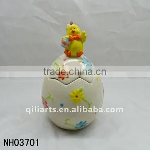 Easter Chicken Cookie Jar Ceramic thumbnail-1