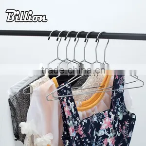 Wholesale Fashional Clothes Drying Hangers Metal Chrome Wire Laundry Hanger thumbnail-1