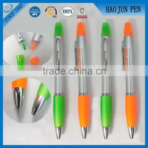 High Quality 2 in 1 Highlighter Pen Plastic Ballpoint Pen thumbnail-1