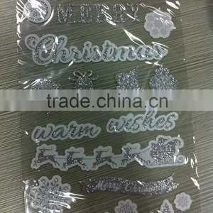 2015 New Design Merry Christmas Glitter Pvc Sticker, Custom Paper Sticker,home Decoration Pvc Sticker Paper thumbnail-3