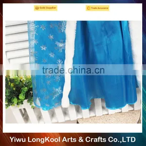 Wholesale Lovely Girl Elsa Dress Cosplay Costume in Frozen Princess Dress Top Quality Chiffon Girl Dress thumbnail-3