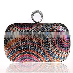 Fashion Eye of the Angel Lady Aluminum Box Sequin Clutch Evening Bags thumbnail-2