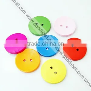 Garment Accessories 30mm Round Large Buttons Mix Colored Lead Free Clothing Buttons(WOOD-E002-30mm-LF) thumbnail-1
