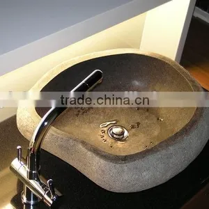Natural Bathroom Cobble Stone Pedestal Basin thumbnail-3
