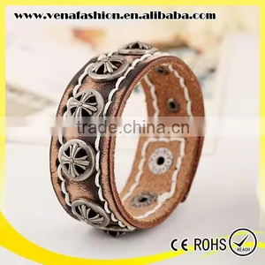 Bracelet Making Supplies Button Boys Genuine Leather Bracelet thumbnail-1
