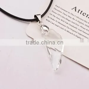 Crystal Wolf Tooth Style Pendant Black Chord Unisex Fashion Necklace Gift thumbnail-4