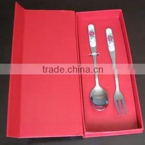 2015 Wholesale Metal Fork Spoonset With Gift Box Ceramic/kinds of Spoon and Fork Metal/disposable Plastic Spoon and Fork thumbnail-4