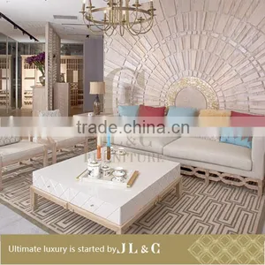 Luxury Living Room AT11-14 Diamond Pattern Coffee Table Oak Material Factory Price From China JL&C Luxury Home Furniture thumbnail-3