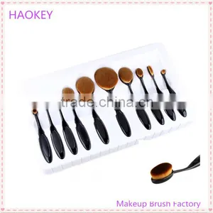 10PC/Set Pro Toothbrush Shaped Eyebrow Foundation Power Face Eyeliner Lip Oval Cream Puff Brushes Makeup Beauty Tools Set thumbnail-6