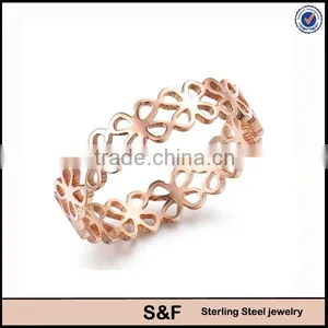 Hollow Design IP Rose Gold Plating Class Ring thumbnail-1