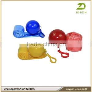 High Quality Promotional Logo Printed PE Disposable Clear Rain Poncho ZDS2029 thumbnail-1