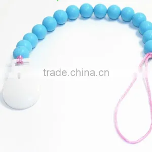 2015 Newest Design Silicone Beads Baby Pacifier Chain Clip thumbnail-2