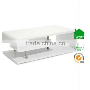 TV-3007 White High Gloss TV Stand With Shelf thumbnail-1