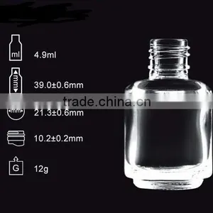 5ML Flat Square Shaped Glass Nail Polish Container China Factory thumbnail-3