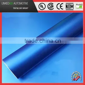 Factory Design Car Vinyl Metallic Wrap Wholesales 1.52*20M Matte Blue Metallic Vinyl Wrap thumbnail-1