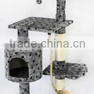 BSCI Pet Factory Deluxe Cat Tree Tower Condo Scratcher Furniture Kitten House Hammock Cat Scratcher Grey Color thumbnail-6