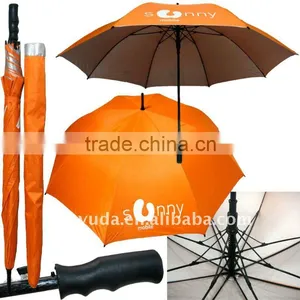 Big Durable Advertising Golf Orange Umbrella thumbnail-1