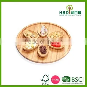 High Quality Wholesale Bamboo Wood Serving Plate Set of 6 thumbnail-2