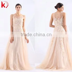 Graceful Applique Pink Long Prom Dress Real Sample Bridesmaid Dresss Pattern thumbnail-1