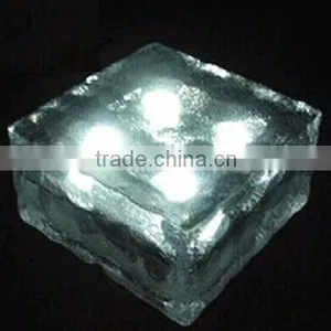 Solar Powered Garden Crystal Glass Frosted Led Solar Brick Paver Light thumbnail-3