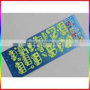 Car Yellow Fluorescence Paper Sticker for Kids thumbnail-1