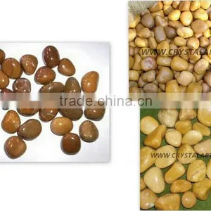 CAMEL AGATE TUMBLED PEBBLES STONES(Yellow Jade) thumbnail-1