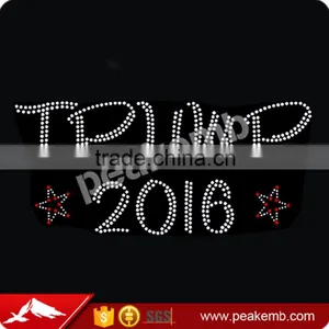 2016 Best Selling Custom America Election Trump Rhinestone Transfers For Tshirt thumbnail-1