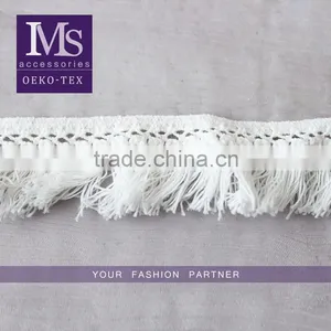 Customized Color 3.5cm Width Polyester Water Soluble Fringe Lace Trim for Gament thumbnail-1