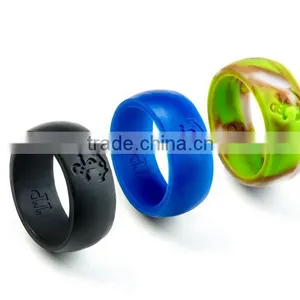 Luxury Anchor Design Silicone Rings for Men With 3 Stylish Black, Aqua and Camouflage Beautiful Designs Included Chosen To Show thumbnail-1