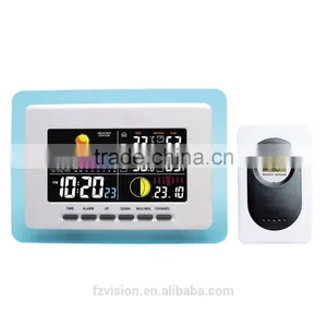 Super Wireless rf Rcc Weather Station With 2 Sensors/ Weather Station With Digital Clock In/Outdoor Temperature Humidity thumbnail-4