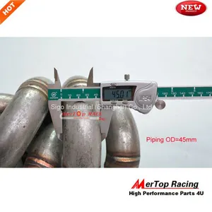 Mertop 3mm Thick Schedule 40 T4 Supra 2JZGTE 2JZ-GTE 2JZ GTE Equal Length T4 Turbo Manifold +44mm V Band Wastegate thumbnail-3